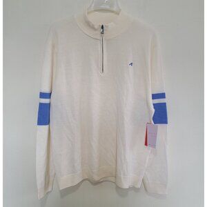 NWT Redvanly Stayner Merino Quarter Zip in Cream Men's Size XL